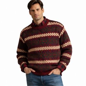 Vintage 90s Sweater Fair Isle Mens XXL Chunky Knit Britches Great Outdoors